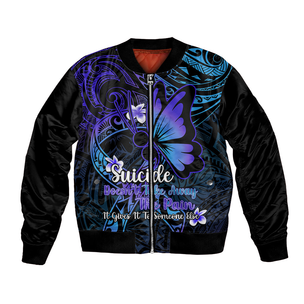 Polynesia Suicide Prevention Awareness Bomber Jacket Your Life Is Worth Living For Polynesian Gold Pattern - Wonder Print Shop