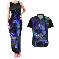 Polynesia Suicide Prevention Awareness Couples Matching Tank Maxi Dress and Hawaiian Shirt Your Life Is Worth Living For Polynesian Gold Pattern - Wonder Print Shop