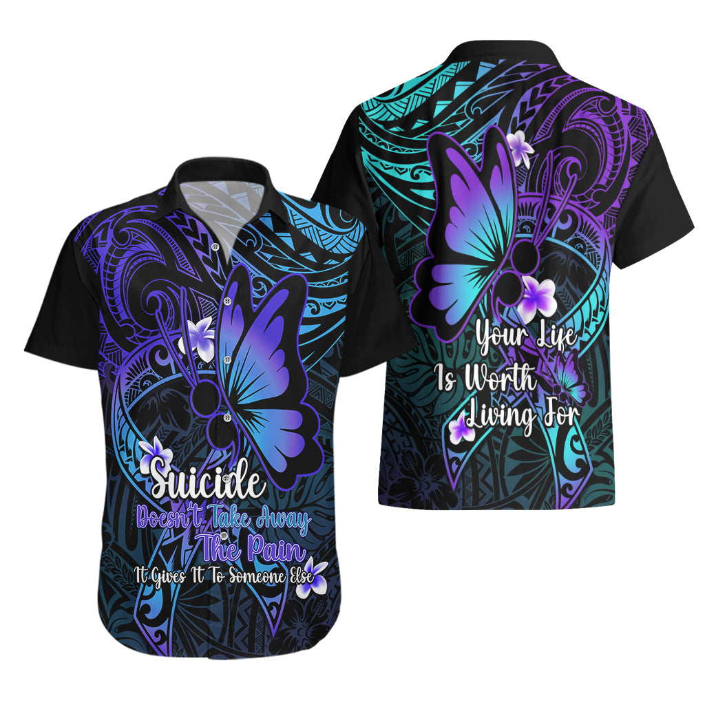 Polynesia Suicide Prevention Awareness Hawaiian Shirt Your Life Is Worth Living For Polynesian Gold Pattern - Wonder Print Shop