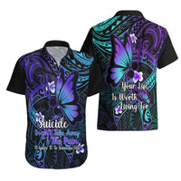 Polynesia Suicide Prevention Awareness Hawaiian Shirt Your Life Is Worth Living For Polynesian Gold Pattern - Wonder Print Shop