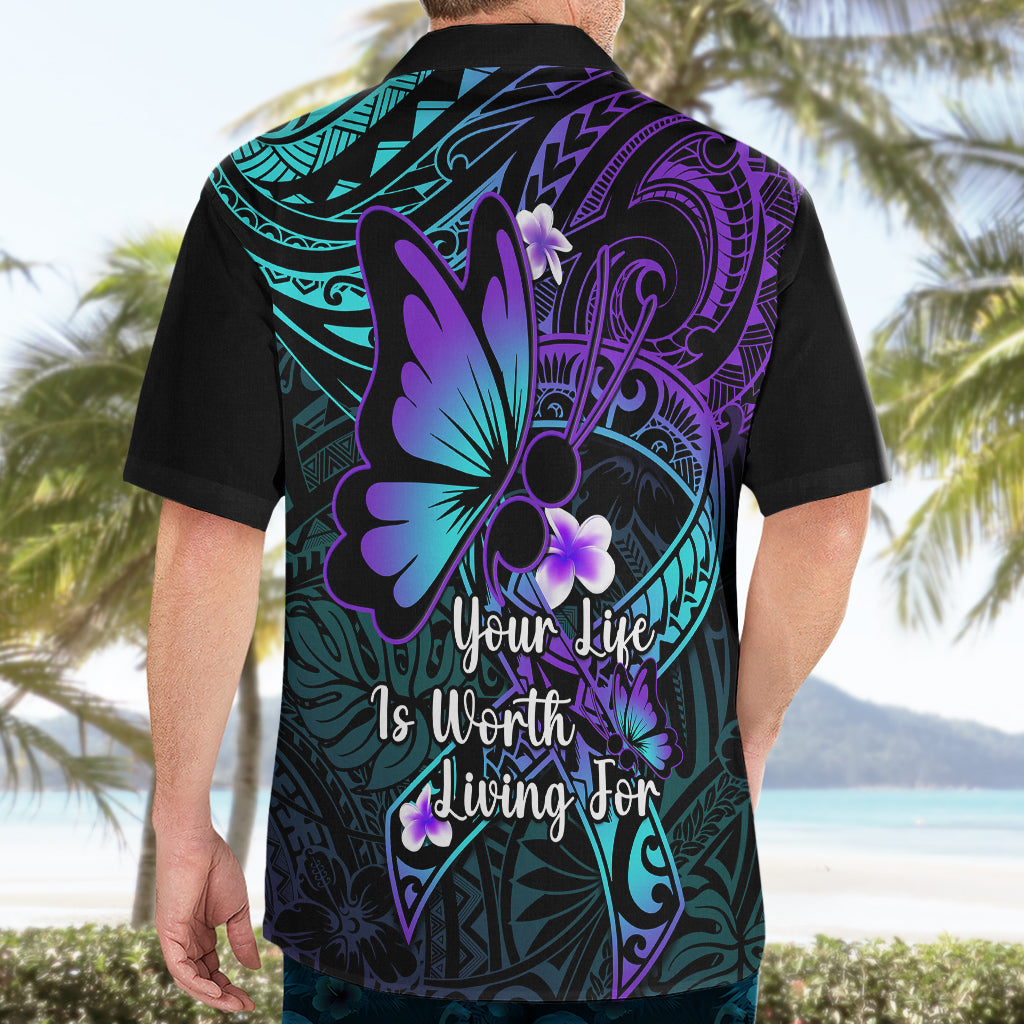 Polynesia Suicide Prevention Awareness Hawaiian Shirt Your Life Is Worth Living For Polynesian Gold Pattern - Wonder Print Shop