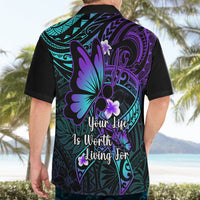 Polynesia Suicide Prevention Awareness Hawaiian Shirt Your Life Is Worth Living For Polynesian Gold Pattern - Wonder Print Shop