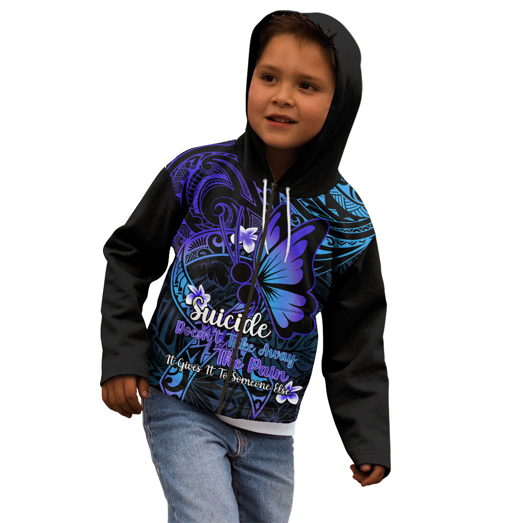 Polynesia Suicide Prevention Awareness Kid Hoodie Your Life Is Worth Living For Polynesian Gold Pattern - Wonder Print Shop