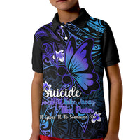 Polynesia Suicide Prevention Awareness Kid Polo Shirt Your Life Is Worth Living For Polynesian Gold Pattern - Wonder Print Shop