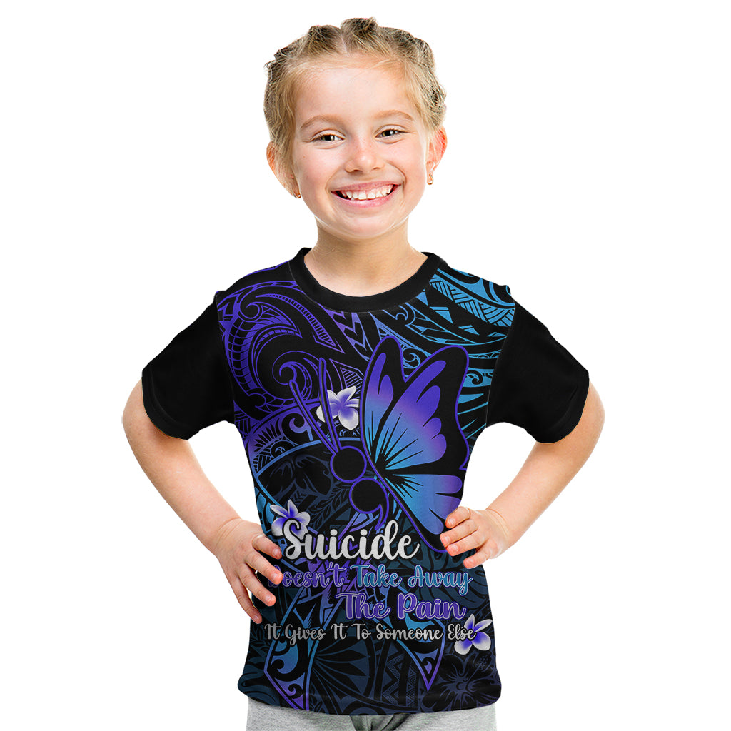 Polynesia Suicide Prevention Awareness Kid T Shirt Your Life Is Worth Living For Polynesian Gold Pattern - Wonder Print Shop