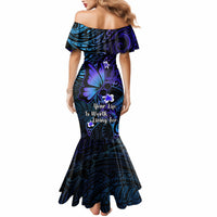 Polynesia Suicide Prevention Awareness Mermaid Dress Your Life Is Worth Living For Polynesian Gold Pattern - Wonder Print Shop