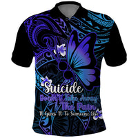 Polynesia Suicide Prevention Awareness Polo Shirt Your Life Is Worth Living For Polynesian Gold Pattern - Wonder Print Shop