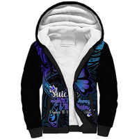 Polynesia Suicide Prevention Awareness Sherpa Hoodie Your Life Is Worth Living For Polynesian Gold Pattern - Wonder Print Shop