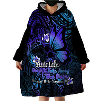 Polynesia Suicide Prevention Awareness Wearable Blanket Hoodie Your Life Is Worth Living For Polynesian Gold Pattern - Wonder Print Shop