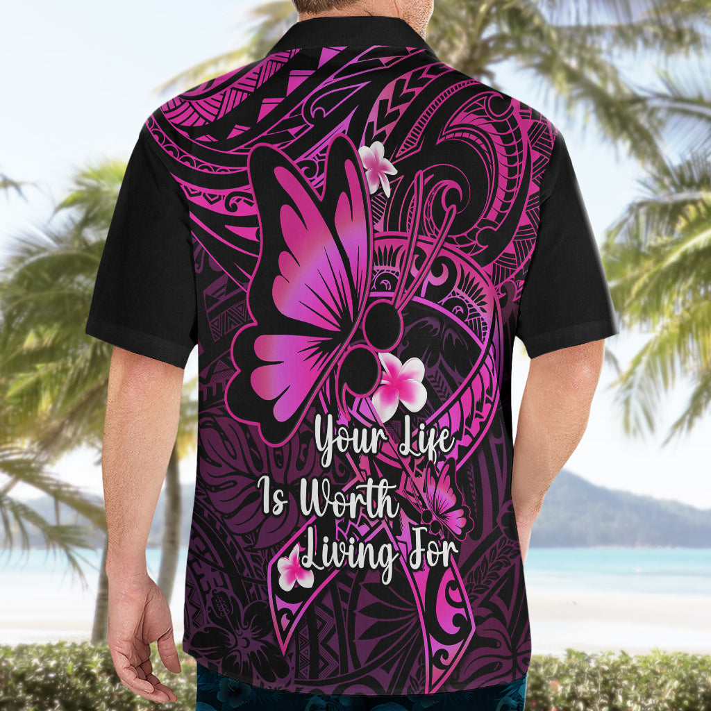 Polynesia Suicide Prevention Awareness Hawaiian Shirt Your Life Is Worth Living For Polynesian Pink Pattern - Wonder Print Shop
