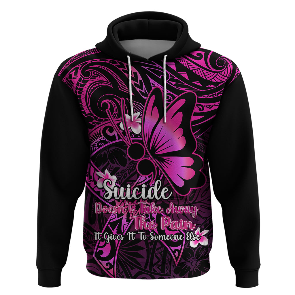 Polynesia Suicide Prevention Awareness Hoodie Your Life Is Worth Living For Polynesian Pink Pattern - Wonder Print Shop