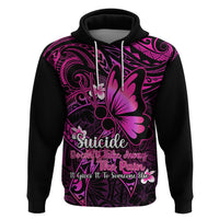 Polynesia Suicide Prevention Awareness Hoodie Your Life Is Worth Living For Polynesian Pink Pattern - Wonder Print Shop