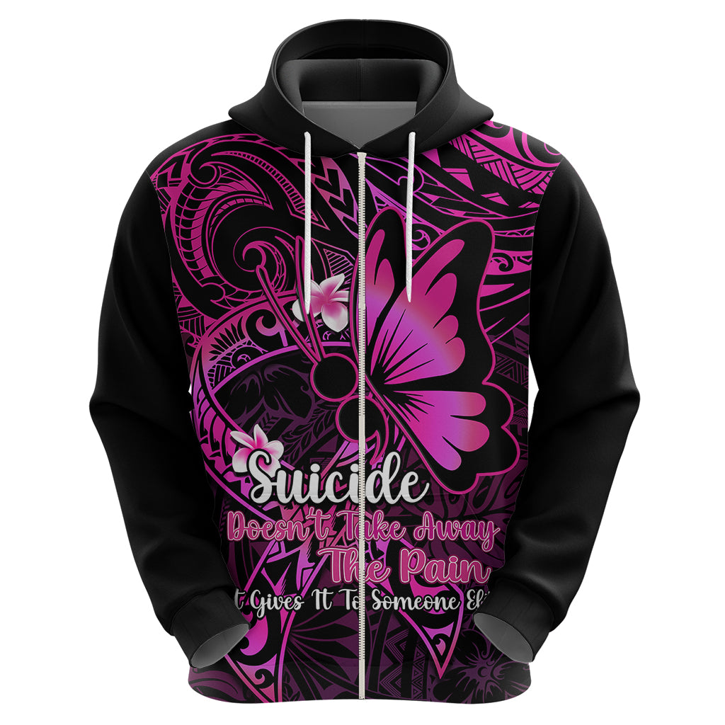 Polynesia Suicide Prevention Awareness Hoodie Your Life Is Worth Living For Polynesian Pink Pattern - Wonder Print Shop