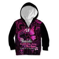 Polynesia Suicide Prevention Awareness Kid Hoodie Your Life Is Worth Living For Polynesian Pink Pattern - Wonder Print Shop