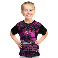 Polynesia Suicide Prevention Awareness Kid T Shirt Your Life Is Worth Living For Polynesian Pink Pattern - Wonder Print Shop