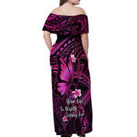 Polynesia Suicide Prevention Awareness Off Shoulder Maxi Dress Your Life Is Worth Living For Polynesian Pink Pattern - Wonder Print Shop