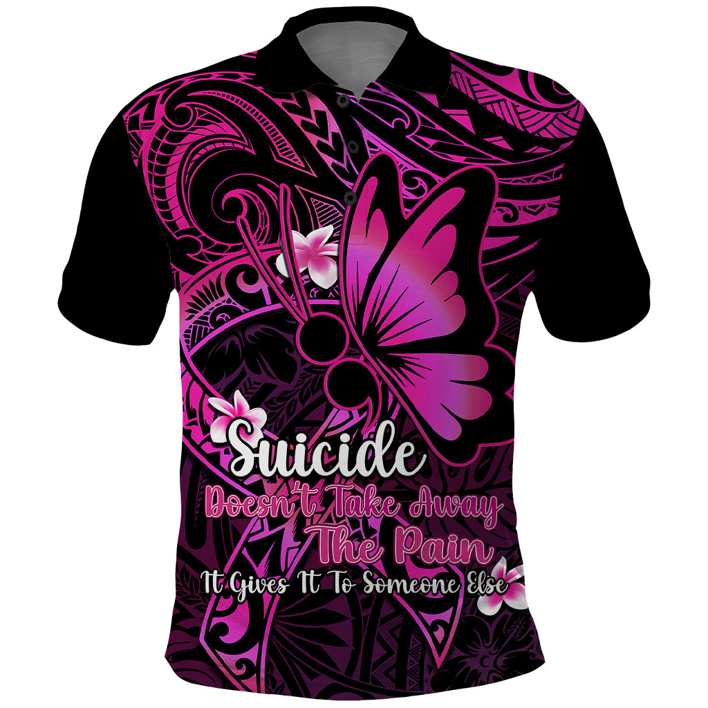 Polynesia Suicide Prevention Awareness Polo Shirt Your Life Is Worth Living For Polynesian Pink Pattern - Wonder Print Shop