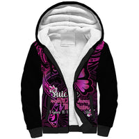 Polynesia Suicide Prevention Awareness Sherpa Hoodie Your Life Is Worth Living For Polynesian Pink Pattern - Wonder Print Shop