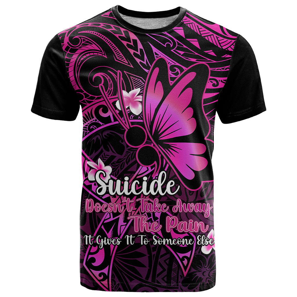 Polynesia Suicide Prevention Awareness T Shirt Your Life Is Worth Living For Polynesian Pink Pattern - Wonder Print Shop