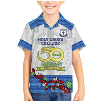 Fiji Holy Cross College Family Matching Mermaid Dress and Hawaiian Shirt Happy 50th Anniversary Fijian Tagimoucia Tapa Pattern - Wonder Print Shop