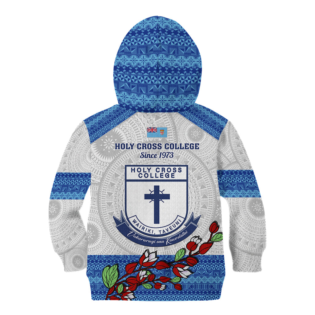 Fiji Holy Cross College Kid Hoodie Happy 50th Anniversary Fijian Tagimoucia Tapa Pattern - Wonder Print Shop
