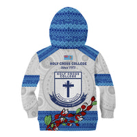 Fiji Holy Cross College Kid Hoodie Happy 50th Anniversary Fijian Tagimoucia Tapa Pattern - Wonder Print Shop
