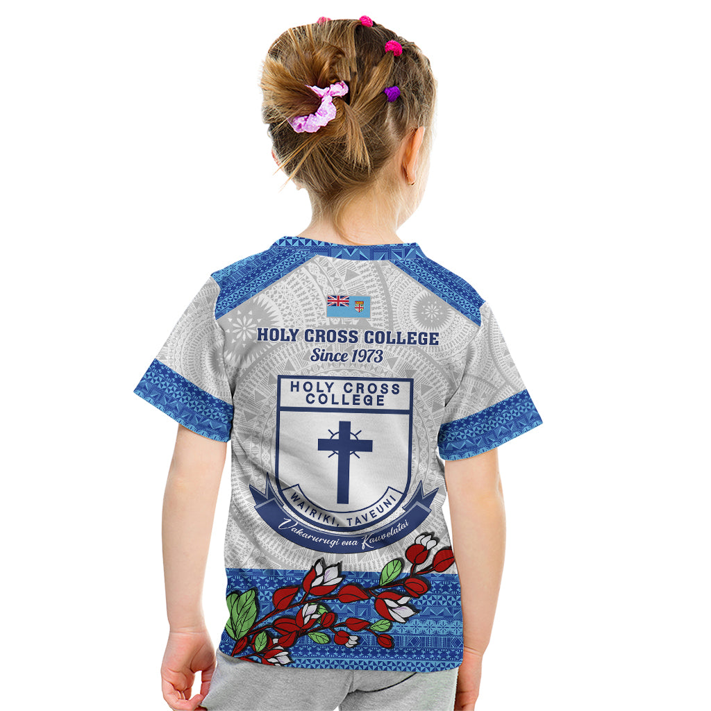 Fiji Holy Cross College Kid T Shirt Happy 50th Anniversary Fijian Tagimoucia Tapa Pattern - Wonder Print Shop