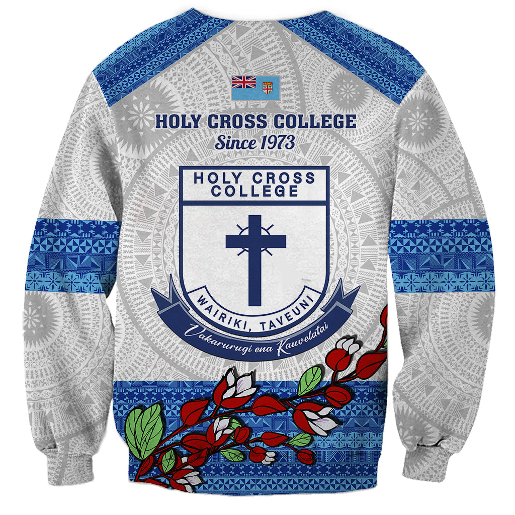 Fiji Holy Cross College Sweatshirt Happy 50th Anniversary Fijian Tagimoucia Tapa Pattern - Wonder Print Shop