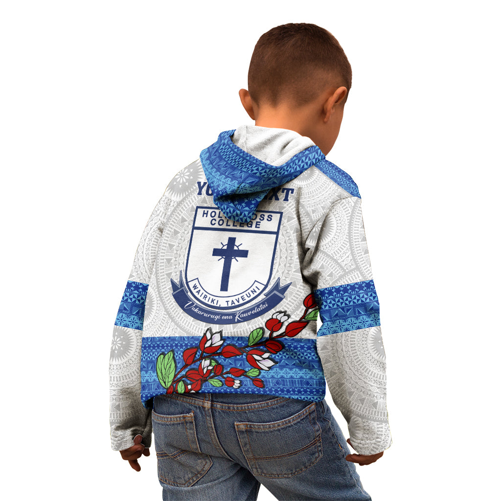 Personalised Fiji Holy Cross College Kid Hoodie Happy 50th Anniversary Fijian Tagimoucia Tapa Pattern - Wonder Print Shop
