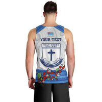 Personalised Fiji Holy Cross College Men Tank Top Happy 50th Anniversary Fijian Tagimoucia Tapa Pattern - Wonder Print Shop