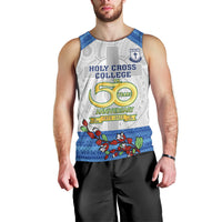 Personalised Fiji Holy Cross College Men Tank Top Happy 50th Anniversary Fijian Tagimoucia Tapa Pattern - Wonder Print Shop