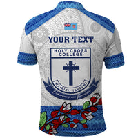 Personalised Fiji Holy Cross College Polo Shirt Happy 50th Anniversary Fijian Tagimoucia Tapa Pattern - Wonder Print Shop