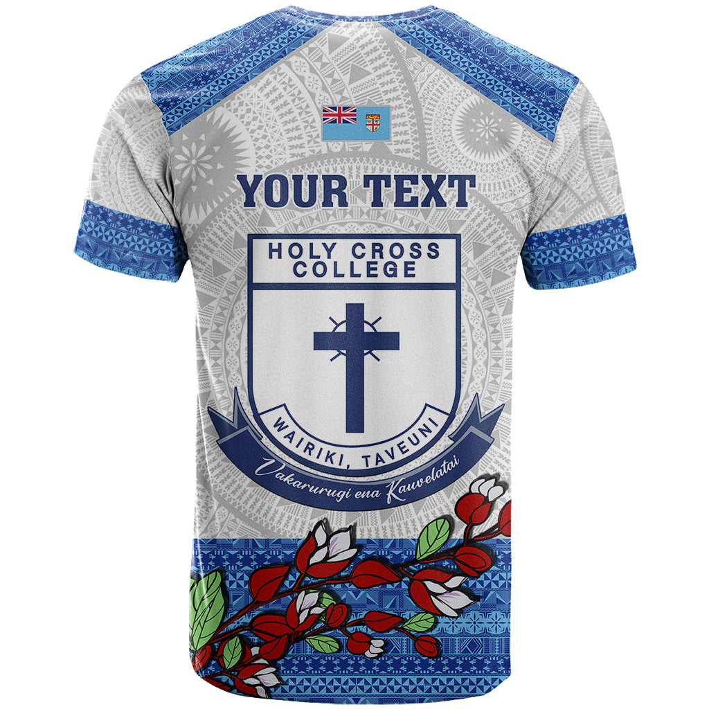 Personalised Fiji Holy Cross College T Shirt Happy 50th Anniversary Fijian Tagimoucia Tapa Pattern - Wonder Print Shop