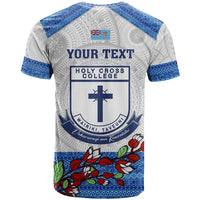 Personalised Fiji Holy Cross College T Shirt Happy 50th Anniversary Fijian Tagimoucia Tapa Pattern - Wonder Print Shop