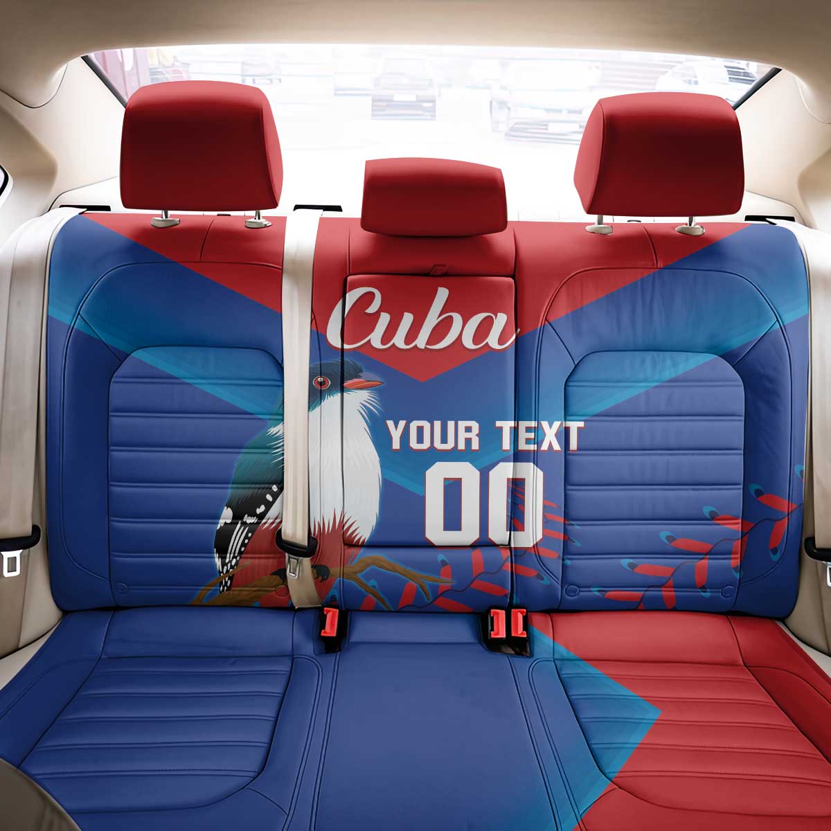Custom Baseball Cuba 2024 Back Car Seat Cover Cuban Trogon - Dynamic Style - Wonder Print Shop