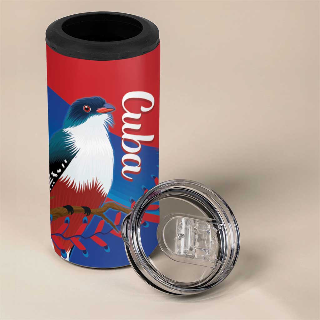Custom Baseball Cuba 2024 4 in 1 Can Cooler Tumbler Cuban Trogon - Dynamic Style - Wonder Print Shop