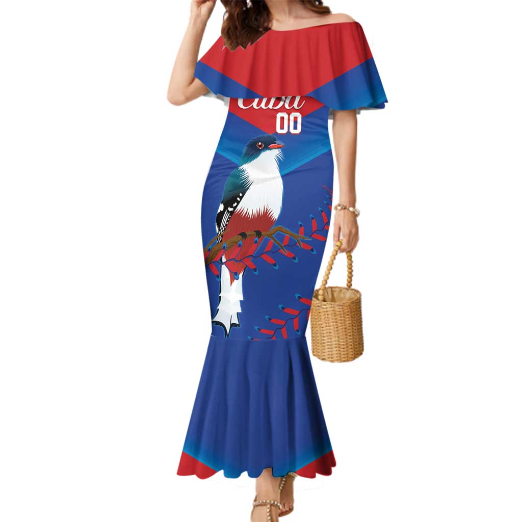 Custom Baseball Cuba 2024 Family Matching Mermaid Dress and Hawaiian Shirt Cuban Trogon - Dynamic Style - Wonder Print Shop