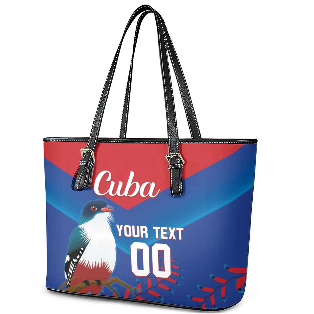 Custom Baseball Cuba 2024 Leather Tote Bag Cuban Trogon - Dynamic Style - Wonder Print Shop