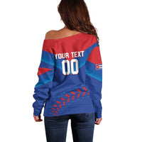 Custom Baseball Cuba 2024 Off Shoulder Sweater Cuban Trogon - Dynamic Style - Wonder Print Shop