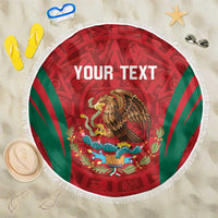 Custom Baseball Mexico 2024 Beach Blanket Aztec Calendar Pattern - Dynamic Style - Wonder Print Shop