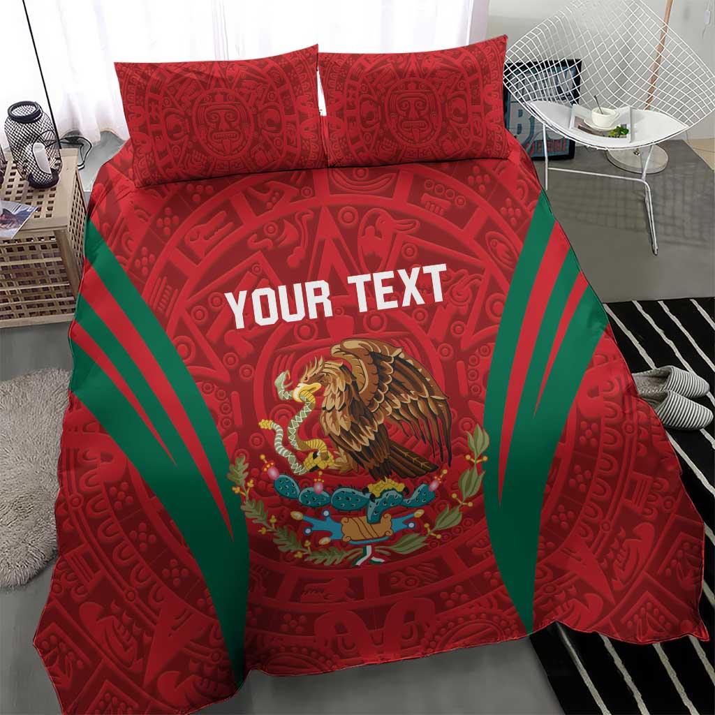 Custom Baseball Mexico 2024 Bedding Set Aztec Calendar Pattern - Dynamic Style - Wonder Print Shop
