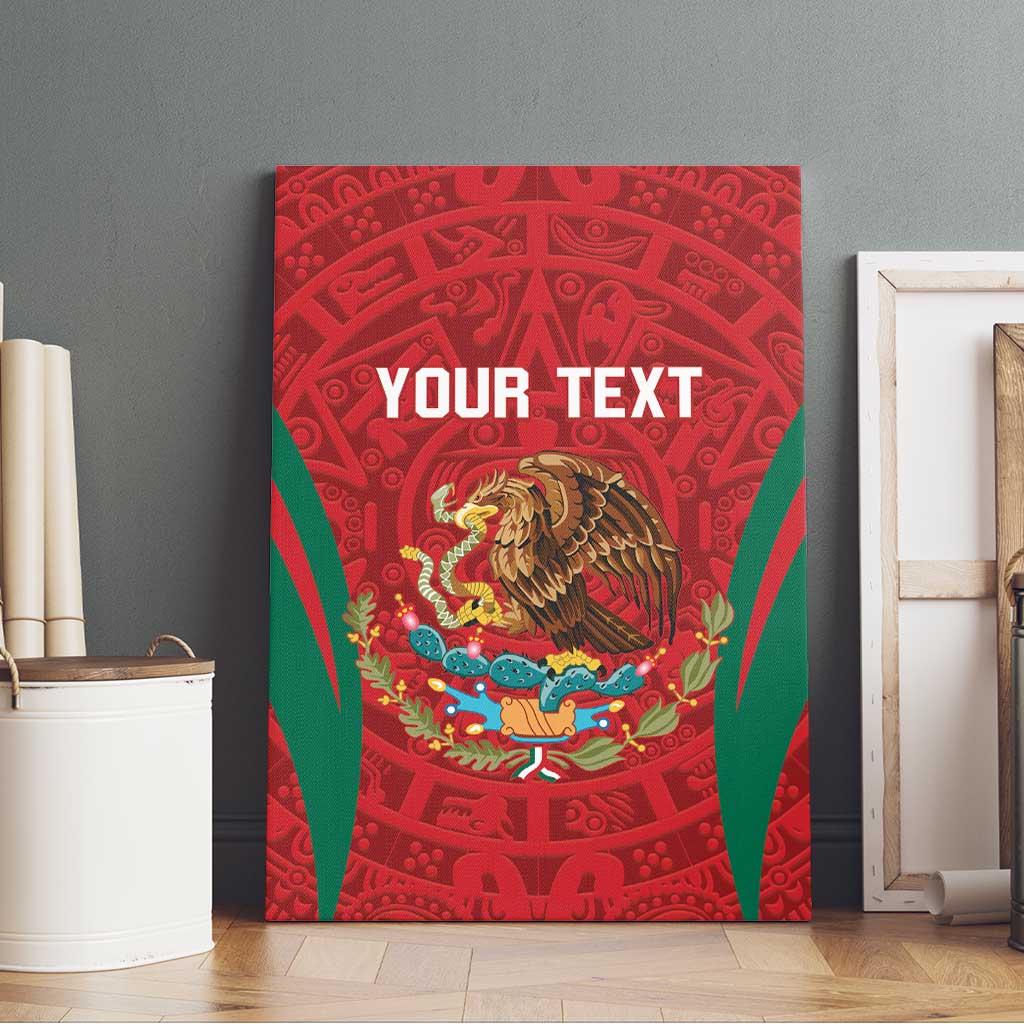 Custom Baseball Mexico 2024 Canvas Wall Art Aztec Calendar Pattern - Dynamic Style - Wonder Print Shop