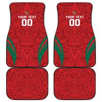 Custom Baseball Mexico 2024 Car Mats Aztec Calendar Pattern - Dynamic Style - Wonder Print Shop