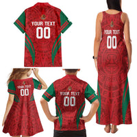Custom Baseball Mexico 2024 Family Matching Tank Maxi Dress and Hawaiian Shirt Aztec Calendar Pattern - Dynamic Style - Wonder Print Shop