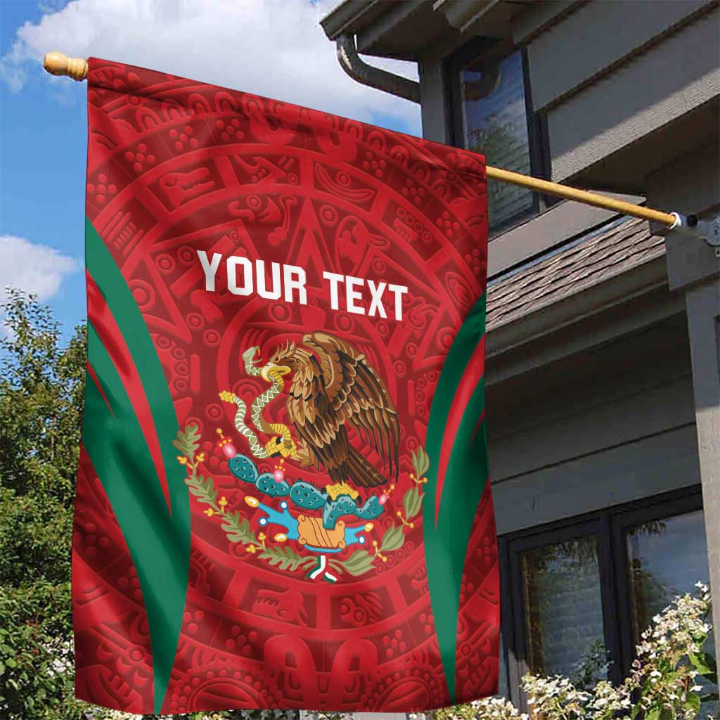 Custom Baseball Mexico 2024 Garden Flag Aztec Calendar Pattern - Dynamic Style - Wonder Print Shop