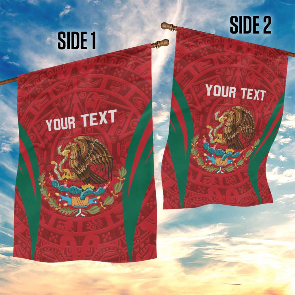 Custom Baseball Mexico 2024 Garden Flag Aztec Calendar Pattern - Dynamic Style - Wonder Print Shop