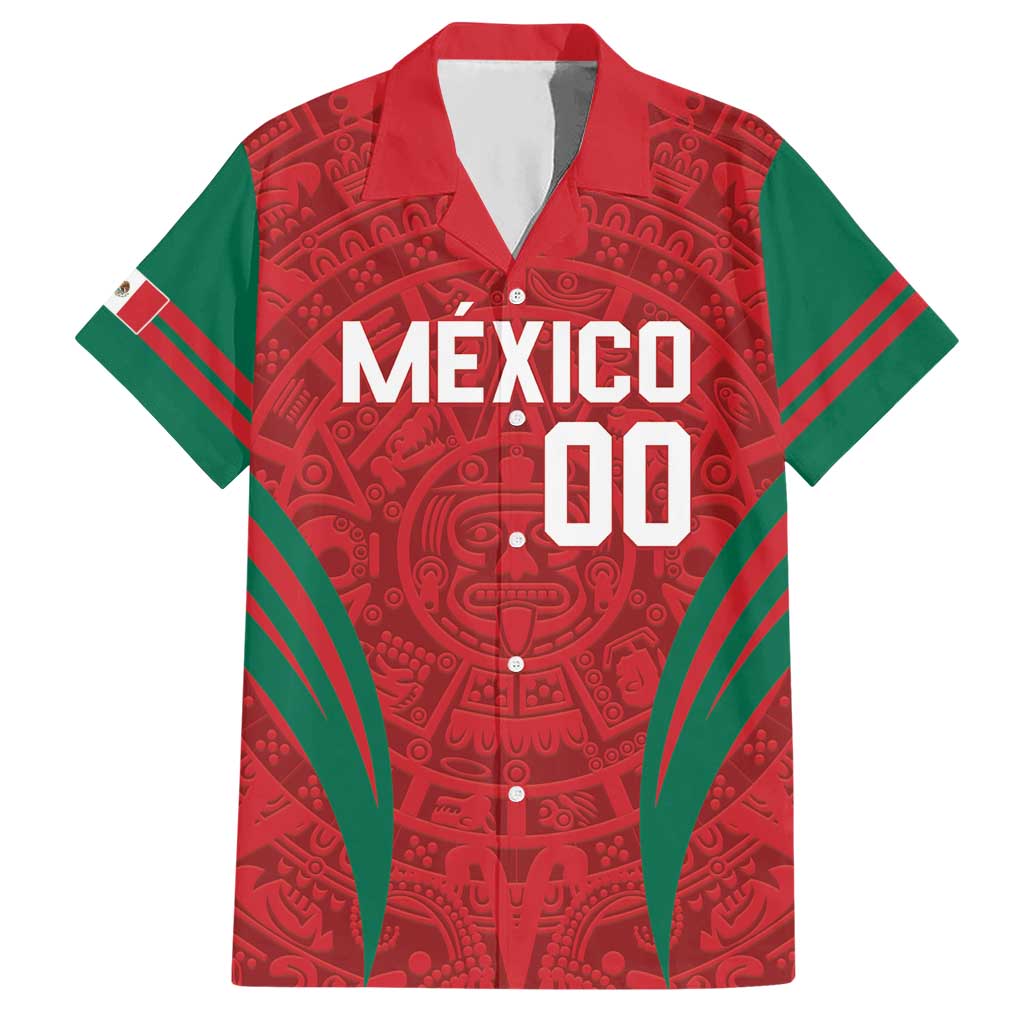 Custom Baseball Mexico 2024 Hawaiian Shirt Aztec Calendar Pattern - Dynamic Style - Wonder Print Shop