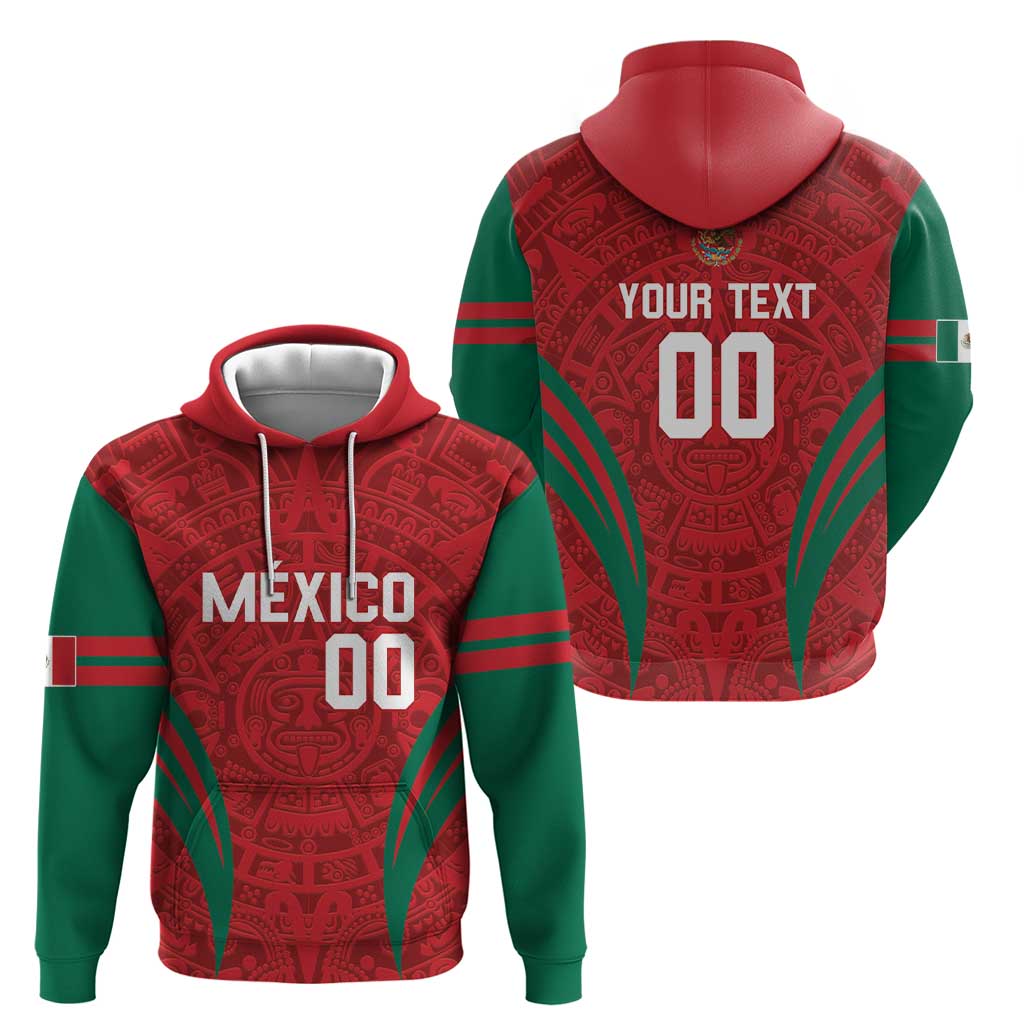 Custom Baseball Mexico 2024 Hoodie Aztec Calendar Pattern - Dynamic Style - Wonder Print Shop