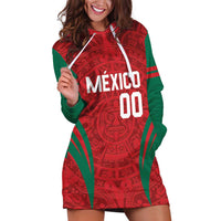 Custom Baseball Mexico 2024 Hoodie Dress Aztec Calendar Pattern - Dynamic Style - Wonder Print Shop