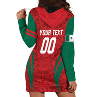 Custom Baseball Mexico 2024 Hoodie Dress Aztec Calendar Pattern - Dynamic Style - Wonder Print Shop